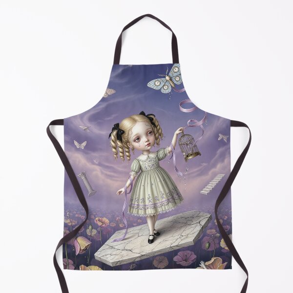 Item preview, Marble Over Petals. Dark Whimsical Doll ✦ Lowbrow Pop Surrealism Art Print designed and sold by Piagor.