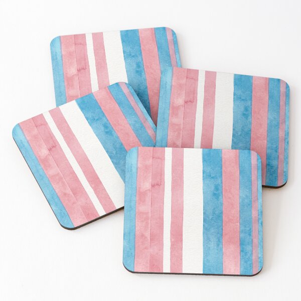 Item preview, Subtle Transgender Pride Flag Colors - Abstract Watercolor Stripes designed and sold by Cannaxes Studio.