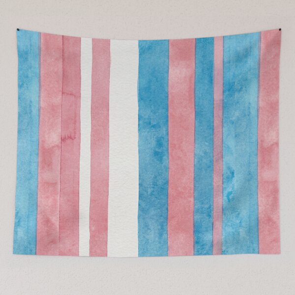 Item preview, Subtle Transgender Pride Flag Colors - Abstract Watercolor Stripes designed and sold by Cannaxes Studio.