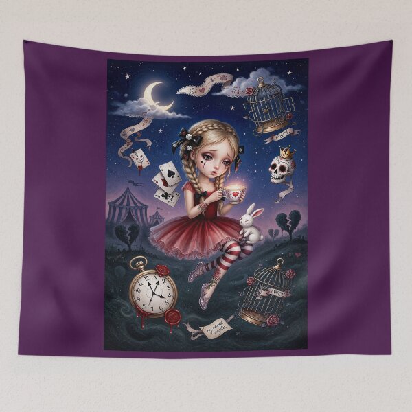 Item preview, Memories That Bleed – Pop Surrealism Art, Gothic Cute Girl, Dark Whimsical Illustration designed and sold by Piagor.