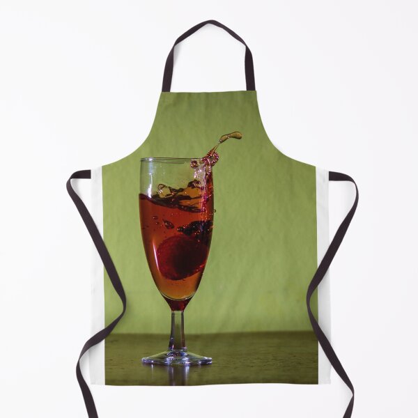 Item preview, Red Strawberry Splash in Champagne Glass With Dramatic Liquid Motion on Green Background designed and sold by Nmallia.