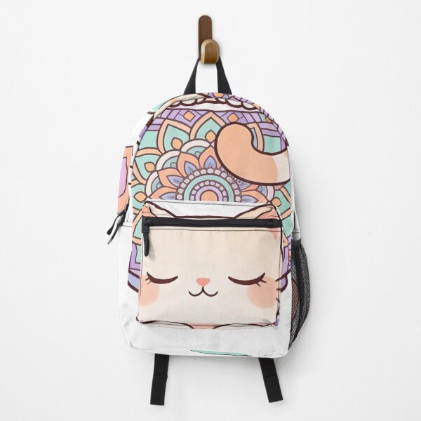 Item preview, Zen Kitten Coffee Break Boho Mandala Art designed and sold by Chromatic Artistry.