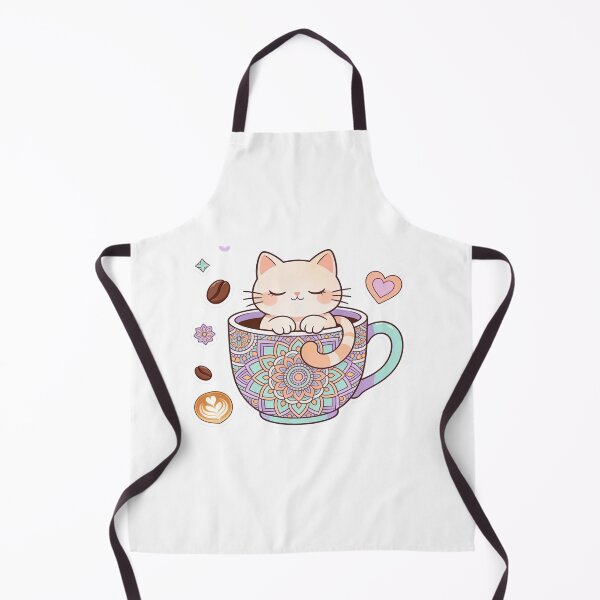 Item preview, Zen Kitten Coffee Break Boho Mandala Art designed and sold by Chromatic Artistry.