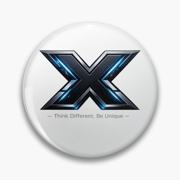 Item preview, Futuristic Metallic X Logo – Think Different Be Unique Description: designed and sold by arifali786.