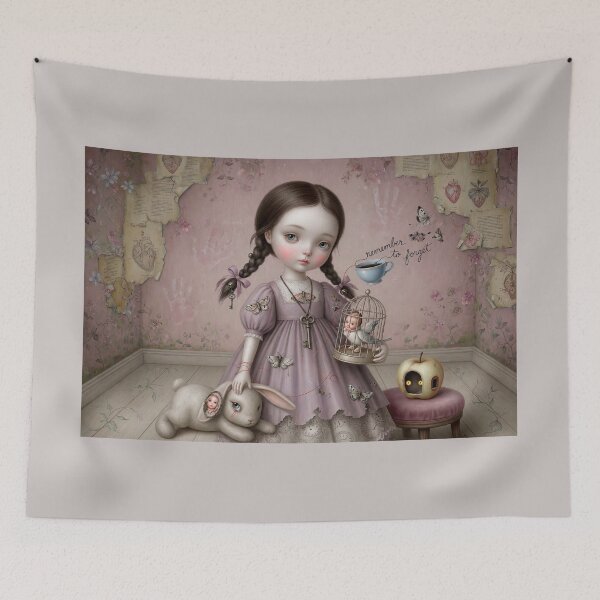 Item preview, emember to Forget – Pop Surrealism Art, Dark Cute Doll, Lowbrow Illustration designed and sold by Piagor.