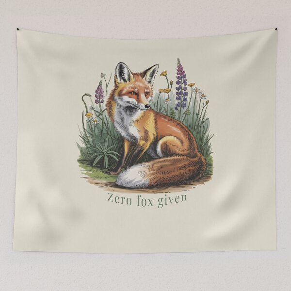Item preview, Zero Fox Given Funny Vintage Fox Botanical Meadow Art designed and sold by AlexandraSand.