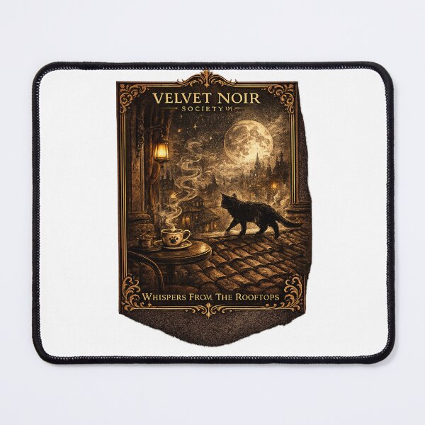 Item preview, Velvet Noir Society – Whispers From The Rooftops Gothic Moon Cat Art designed and sold by DailyTrendFinds.