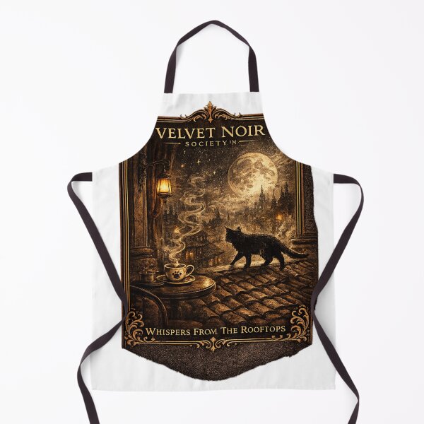 Item preview, Velvet Noir Society – Whispers From The Rooftops Gothic Moon Cat Art designed and sold by DailyTrendFinds.