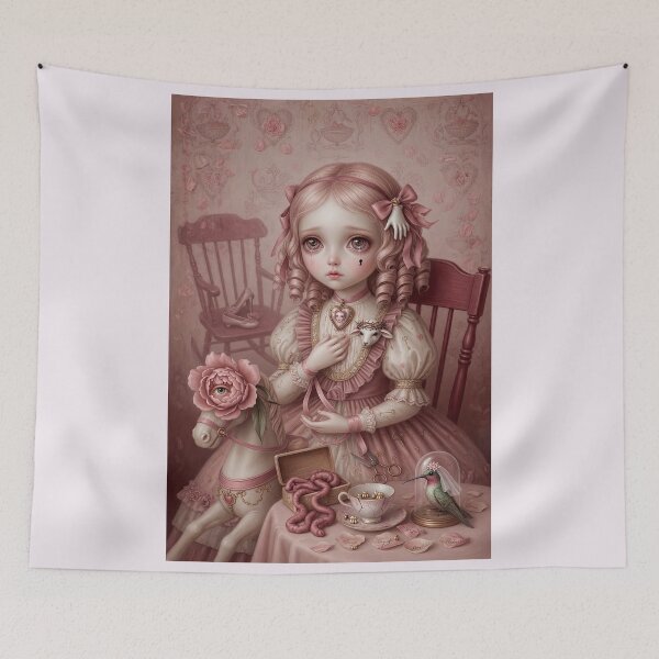 Item preview, The Ritual of Small Things| Vintage Soft Surrealism, Lowbrow Art, Pale Pink Aesthetic designed and sold by Piagor.
