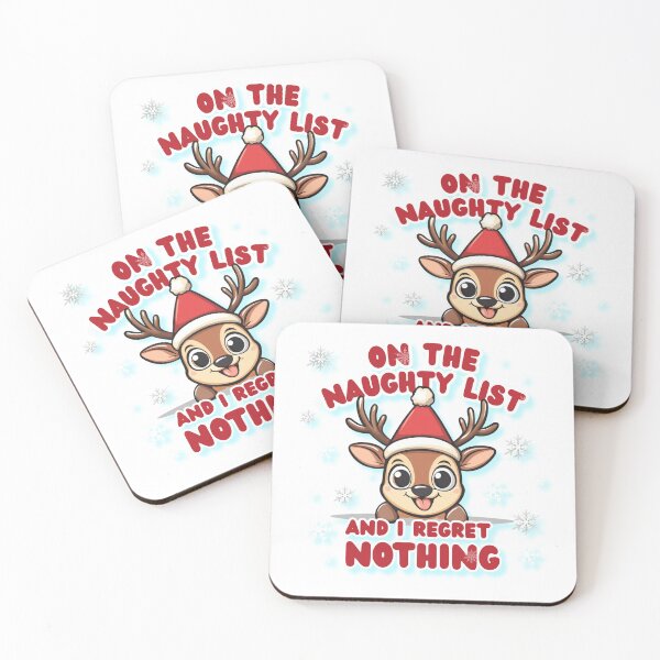 Item preview, On The Naughty List Reindeer - Funny No Regrets Christmas Design designed and sold by illeN-Art-World.