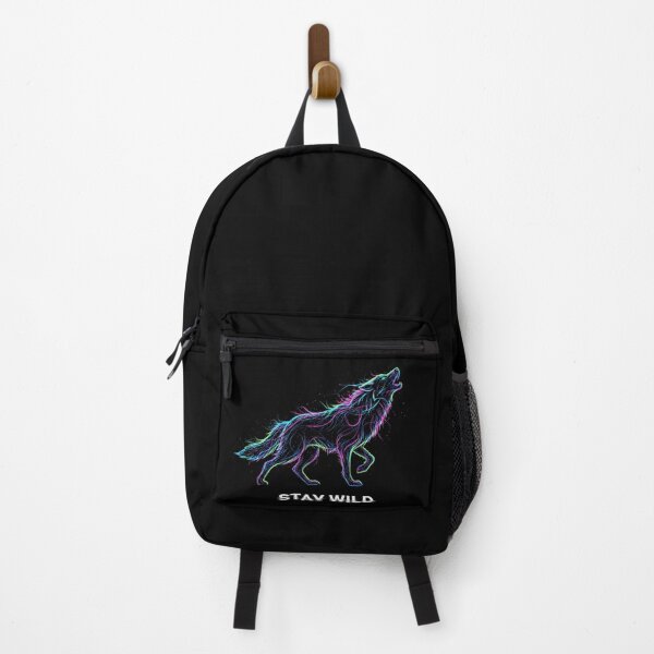 Item preview, Stay Wild Neon Howling Wolf Spiritual Art designed and sold by PixelQ.
