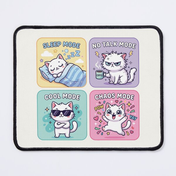 Item preview, Kawaii Cat Mood Funny Cute Pastel Cartoon Bundle designed and sold by DaVinciFeather.
