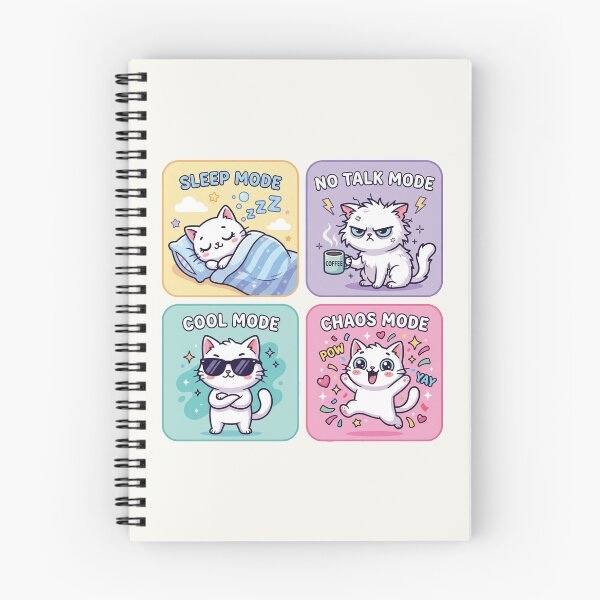 Item preview, Kawaii Cat Mood Funny Cute Pastel Cartoon Bundle designed and sold by DaVinciFeather.