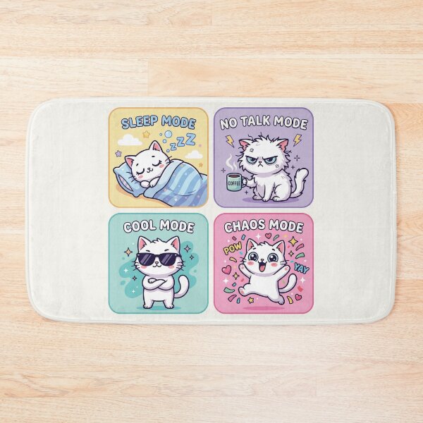 Item preview, Kawaii Cat Mood Funny Cute Pastel Cartoon Bundle designed and sold by DaVinciFeather.