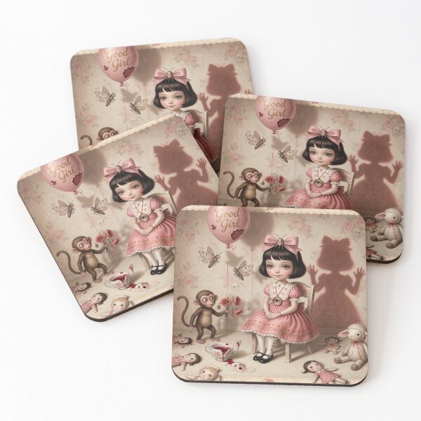 Item preview, Good Girl | Vintage Soft Surrealism, Lowbrow Art, Pale Pink Aesthetic designed and sold by Piagor.