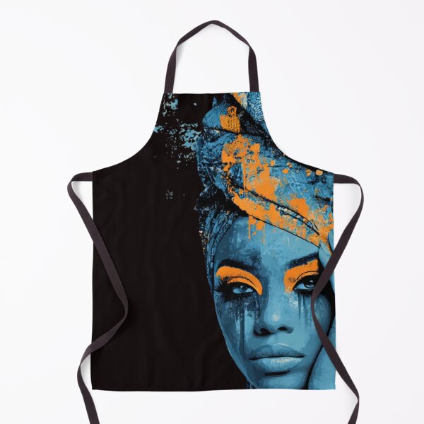 Item preview, Ethereal Woman Portrait in Blue and Orange - Expressive Modern Art designed and sold by illeN-Art-World.