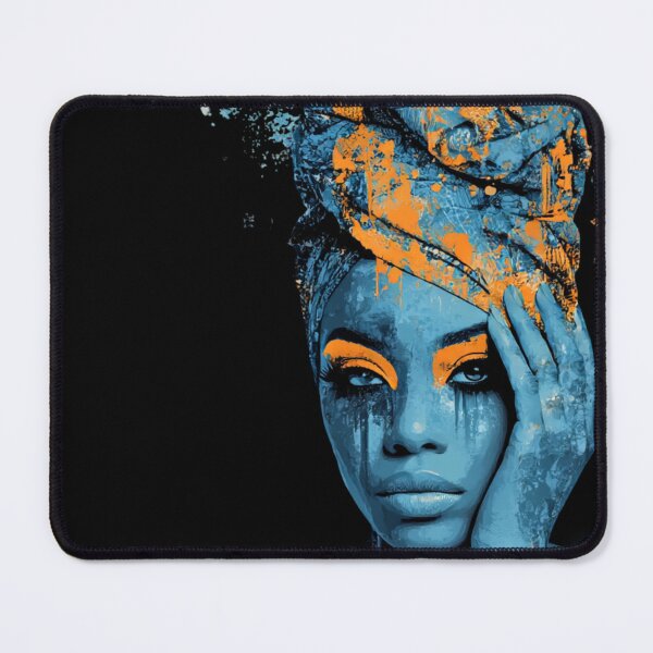 Item preview, Ethereal Woman Portrait in Blue and Orange - Expressive Modern Art designed and sold by illeN-Art-World.