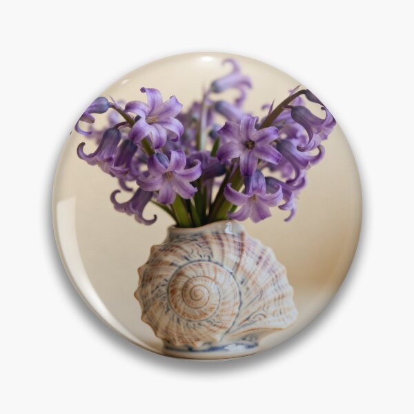Item preview, Botanical Resurgence: Purple Hyacinths in Nautilus Shell designed and sold by AmDecor.