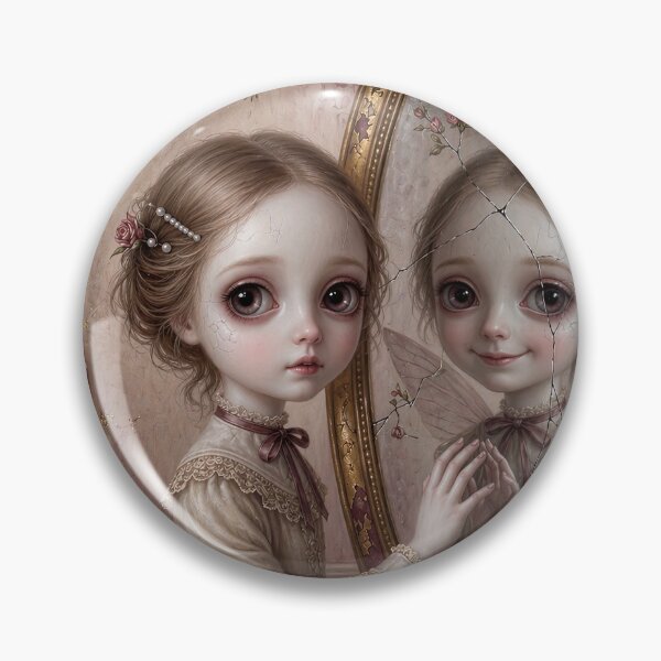 Item preview, Where She Meets Herself | Vintage Soft Surrealism, Lowbrow Art, Pale Pink Aesthetic designed and sold by Piagor.