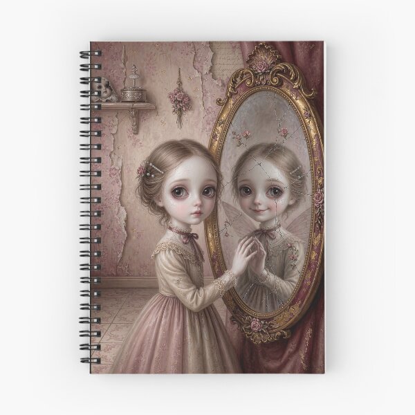 Item preview, Where She Meets Herself | Vintage Soft Surrealism, Lowbrow Art, Pale Pink Aesthetic designed and sold by Piagor.