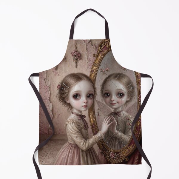 Item preview, Where She Meets Herself | Vintage Soft Surrealism, Lowbrow Art, Pale Pink Aesthetic designed and sold by Piagor.