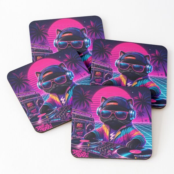 Item preview, Drop the Bass: 80s Synthwave Mix designed and sold by CataosMeow.