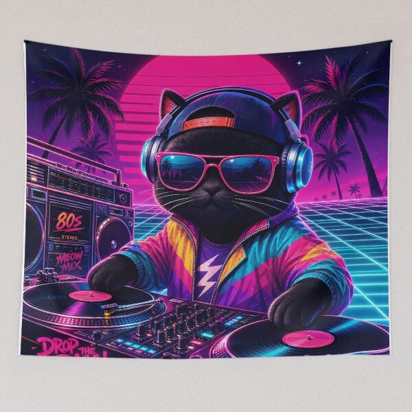 Item preview, Drop the Bass: 80s Synthwave Mix designed and sold by CataosMeow.