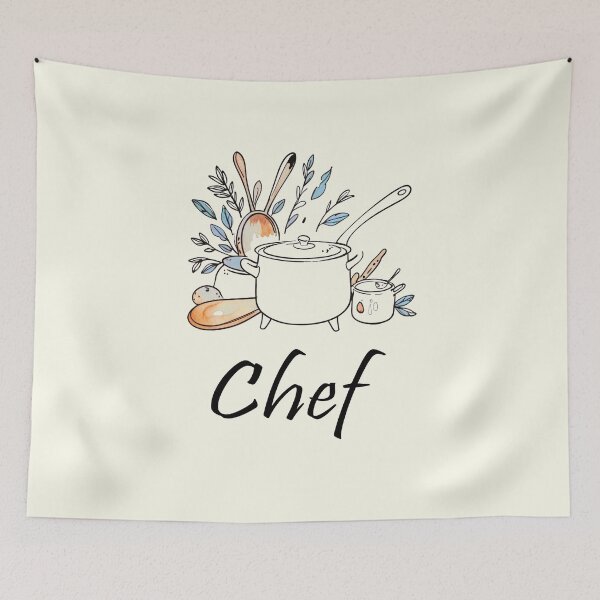 Item preview, Rustic Kitchen Chef Illustration designed and sold by MoxisWatercolor.