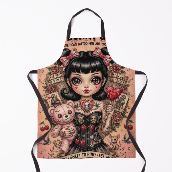 Item preview, Miss Bunny Grave – Pretty Little Nightmare | Dark Kawaii Pin-Up | Tattoo Style Art designed and sold by Piagor.