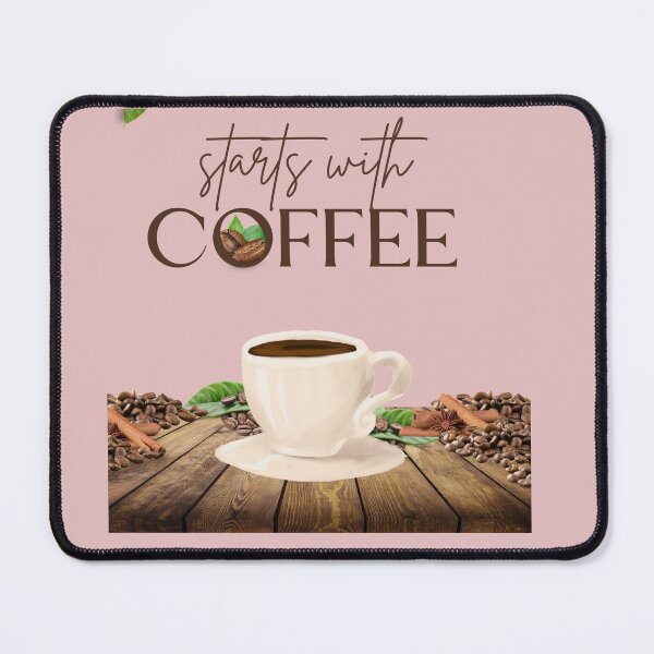 Item preview, Starts With Coffee – Cozy Coffee Lover Aesthetic Design for Daily Caffeine Fans designed and sold by AestheticByZim.