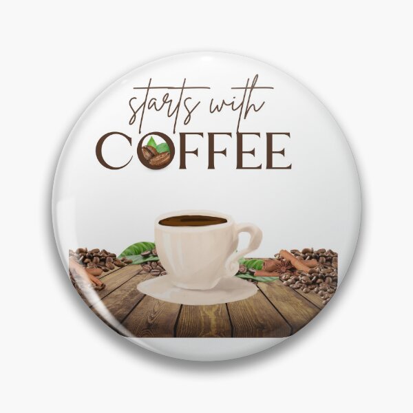 Item preview, Starts With Coffee – Cozy Coffee Lover Aesthetic Design for Daily Caffeine Fans designed and sold by AestheticByZim.