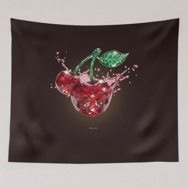 Item preview, Cherry Gem Splash Aesthetic T-Shirt | Luxury Red Cherry Graphic Tee | Y2K Streetwear Fruit Art designed and sold by QuirkyCloud Designs.