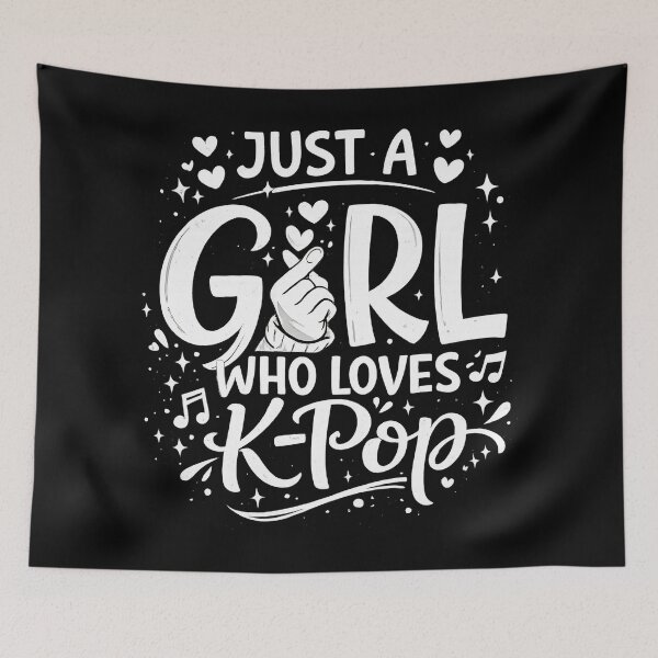 Item preview, Just a Girl Who Loves K-Pop – Cute Kpop Fan Girl Quote Aesthetic Design designed and sold by Teetreasure2.