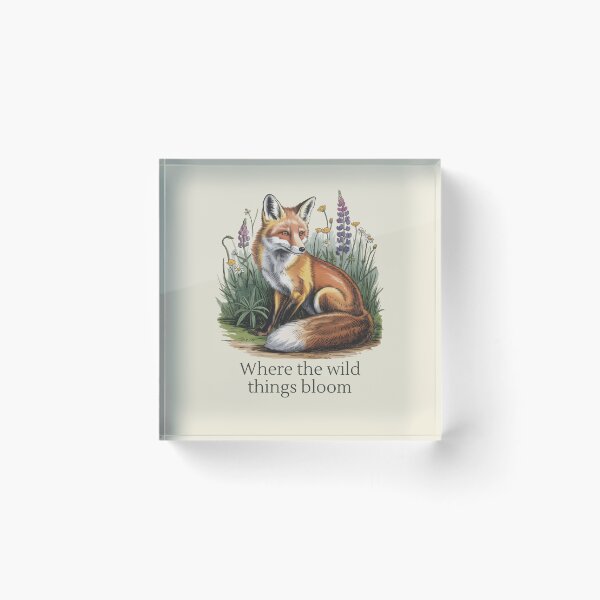 Item preview, Where The Wild Things Bloom Fox Vintage Floral Illustration designed and sold by AlexandraSand.