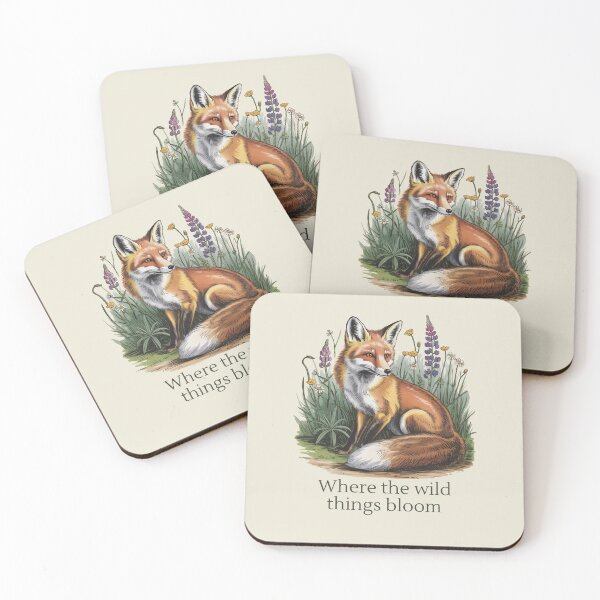 Item preview, Where The Wild Things Bloom Fox Vintage Floral Illustration designed and sold by AlexandraSand.