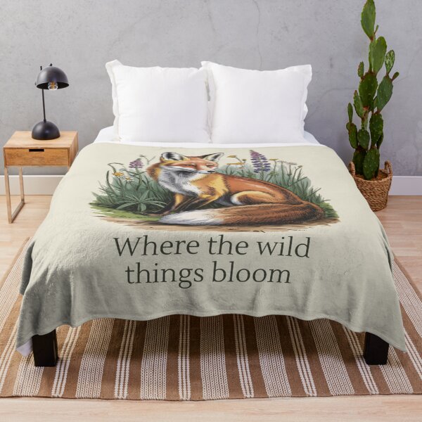 Item preview, Where The Wild Things Bloom Fox Vintage Floral Illustration designed and sold by AlexandraSand.