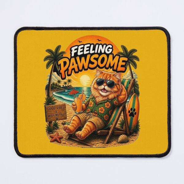 Item preview, Persian Cat Beach Design – Feeling Pawsome Summer Vibes Vacation Dog designed and sold by PixelsPaws.