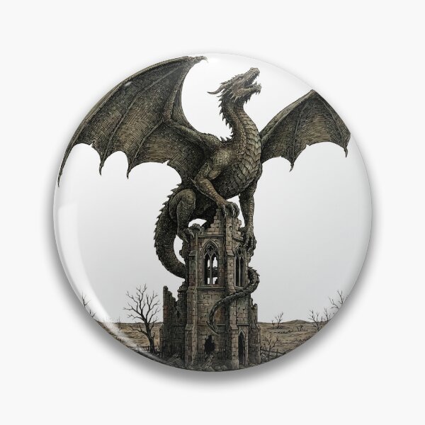 Item preview, Dragon Wasteland No Future — Dark Gothic Victorian Engraving Art designed and sold by Lestari Studio.