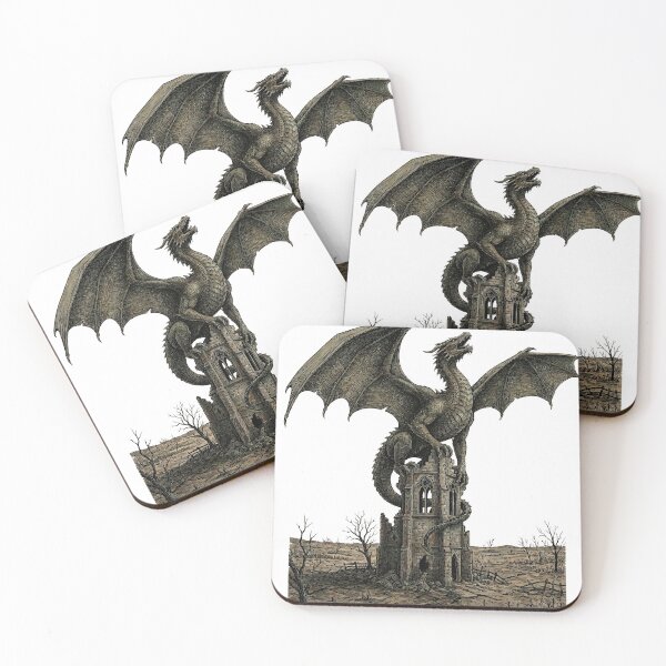 Item preview, Dragon Wasteland No Future — Dark Gothic Victorian Engraving Art designed and sold by Lestari Studio.