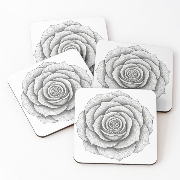 Item preview, Black White Pencil Sketch Rose Flower Art | Detailed Hand Drawn Floral Illustration | Fine Line Botanical Design designed and sold by Patterns Workshop.