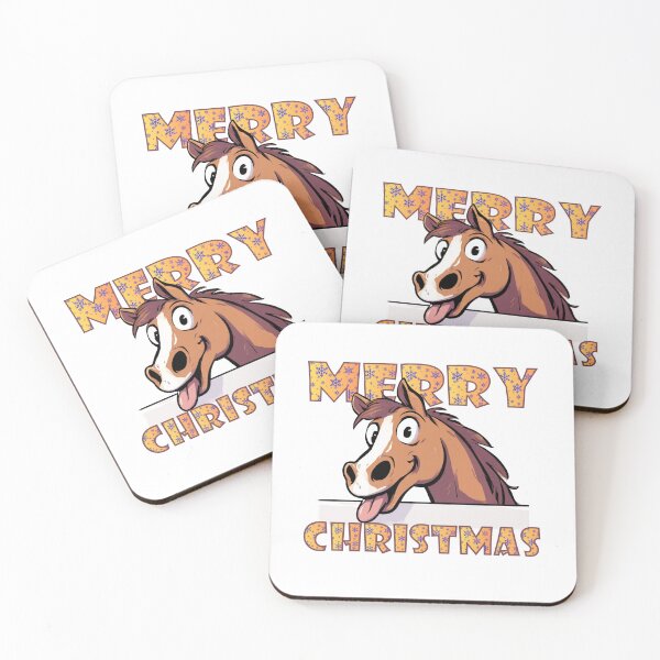 Item preview, "Marry Christmas" Funny Horse Head Design - Quirky Holiday Gift designed and sold by illeN-Art-World.