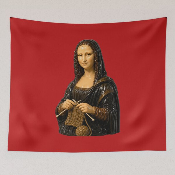 Item preview, Mona Lisa Knitting T-Shirt designed and sold by Unreasonableart.