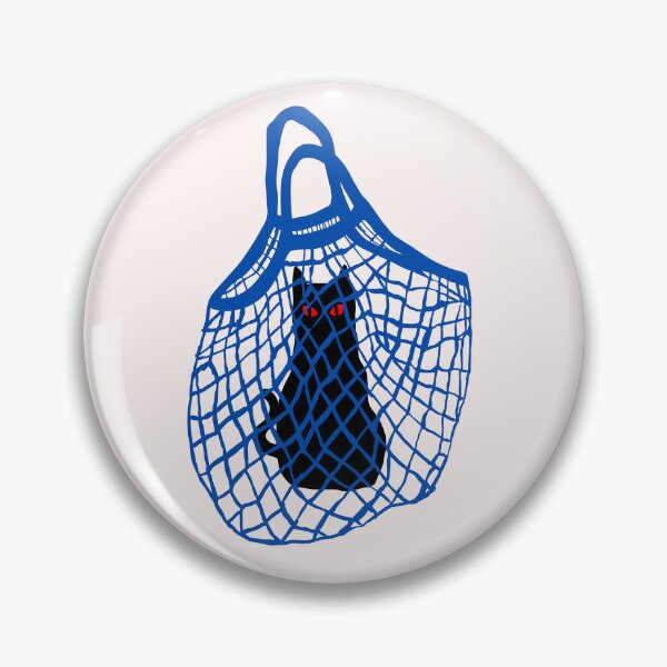 Item preview, Black Cat in a Blue Shopping Basket - Shopping Cat designed and sold by ZERO-MIND.