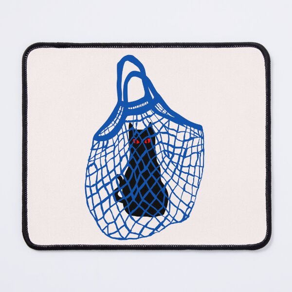 Item preview, Black Cat in a Blue Shopping Basket - Shopping Cat designed and sold by ZERO-MIND.