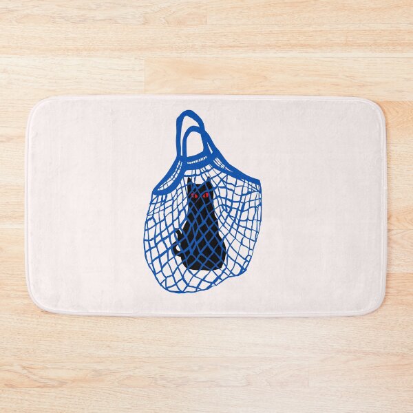 Item preview, Black Cat in a Blue Shopping Basket - Shopping Cat designed and sold by ZERO-MIND.