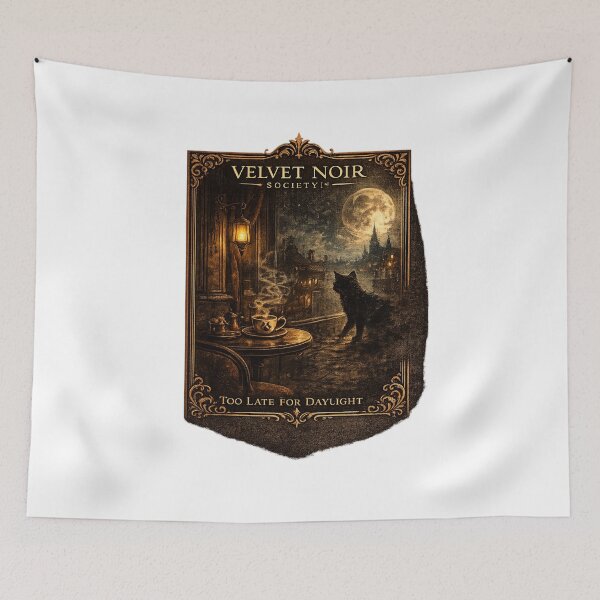 Item preview, Velvet Noir Society – Too Late For Daylight Gothic Cat Noir Artwork designed and sold by DailyTrendFinds.