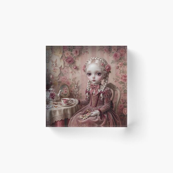 Item preview, The Silence She Holds | Vintage Soft Surrealism, Lowbrow Art, Pale Pink Aesthetic designed and sold by Piagor.