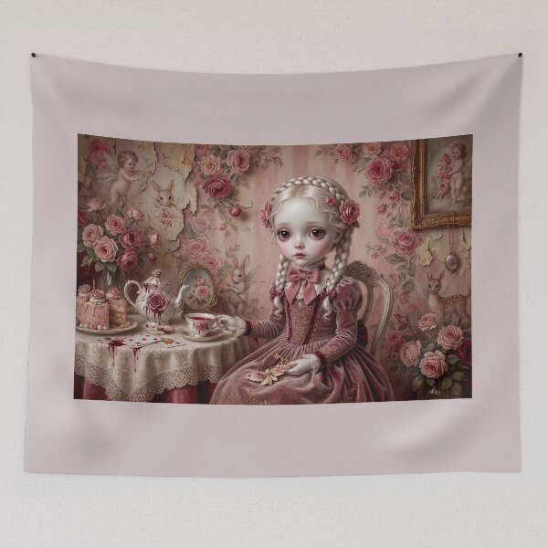 Item preview, The Silence She Holds | Vintage Soft Surrealism, Lowbrow Art, Pale Pink Aesthetic designed and sold by Piagor.