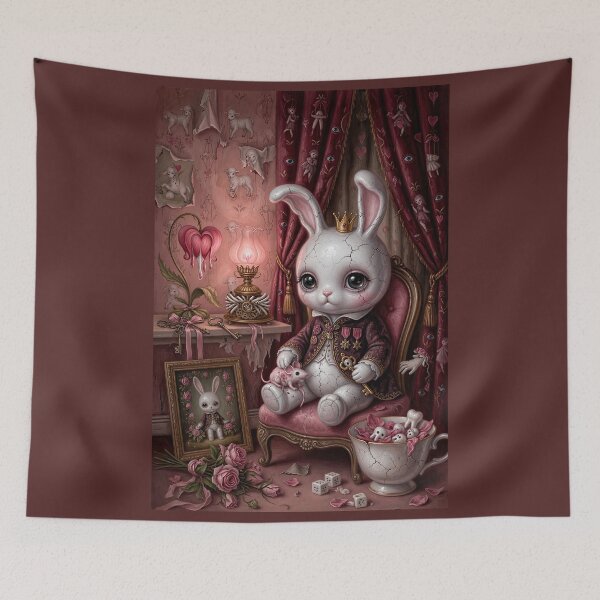 Item preview, The Little Rabbit's Secret | Vintage Soft Surrealism, Lowbrow Art, Pale Pink Aesthetic designed and sold by Piagor.