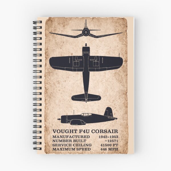 Item preview, Vought F4U Corsair WW2 Fighter Plane Vintage Historic Diagram designed and sold by MilitaryMart.